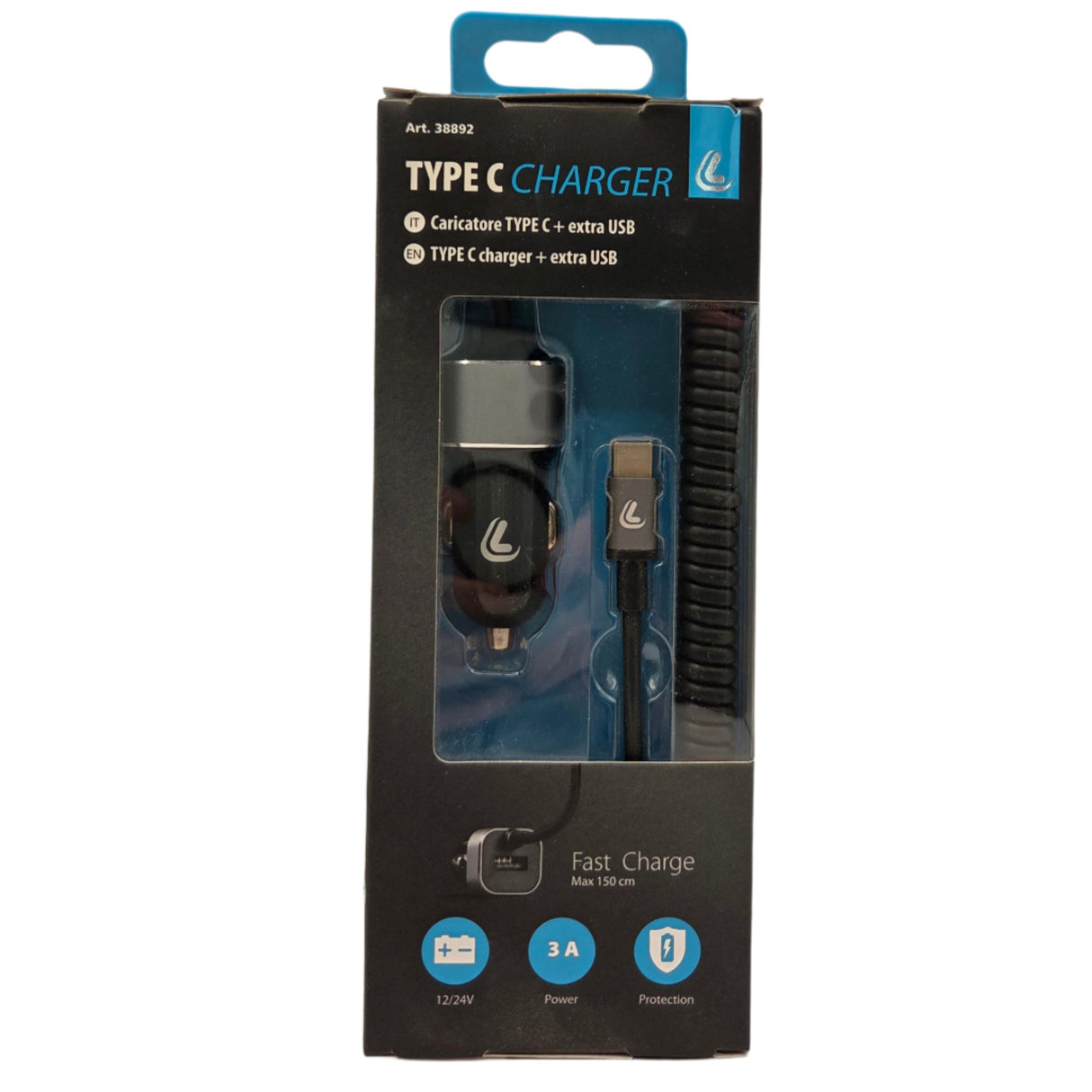 Car Cigarette Lighter USB-C Charger – 1 Port, 3000mA