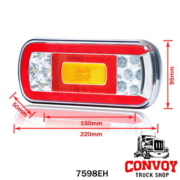 LED Rear Lamp with 5 Functions and Fog Prism