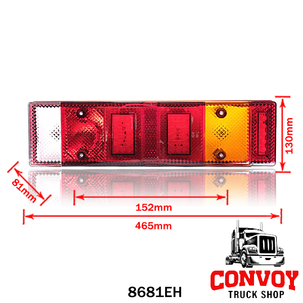 Rear 7-Chamber LED Tail Light with License Plate Illumination