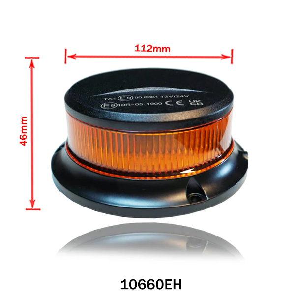 Yellow LED Strobe Beacon Light, 18 LEDs, Magnetic Base