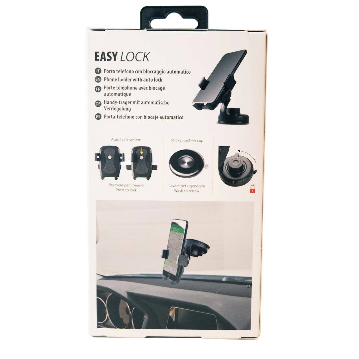 Car Phone Holder for Windshield & Dashboard with Automatic Lock