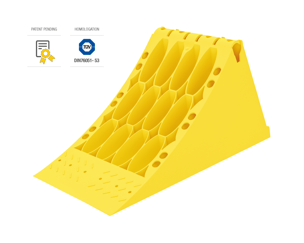 Plastic Wheel Chock with Metal Reinforcement