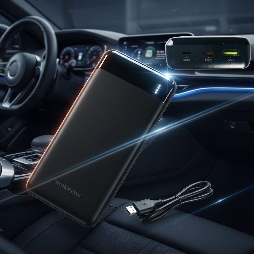 Power Bank Borofone 20.000 mAh con ricarica rapida PD 20W + QC 3.0 - Nero