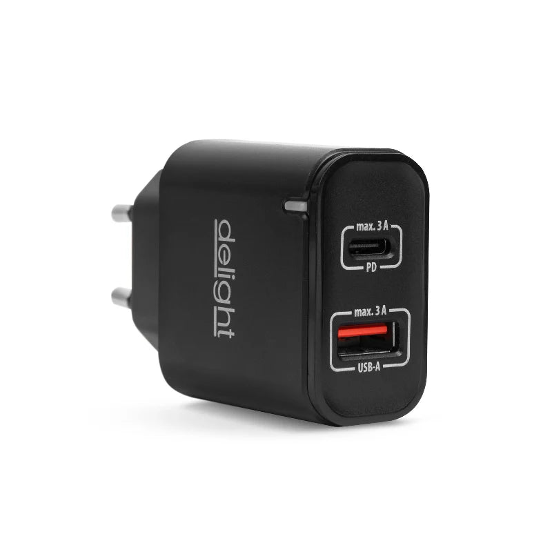 Phone Charger Adapter USB-A + USB-C with PD20W Fast Charging