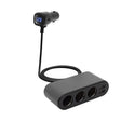 Multipresa da auto con voltmetro integrato (3 prese + 2 USB) 80W
