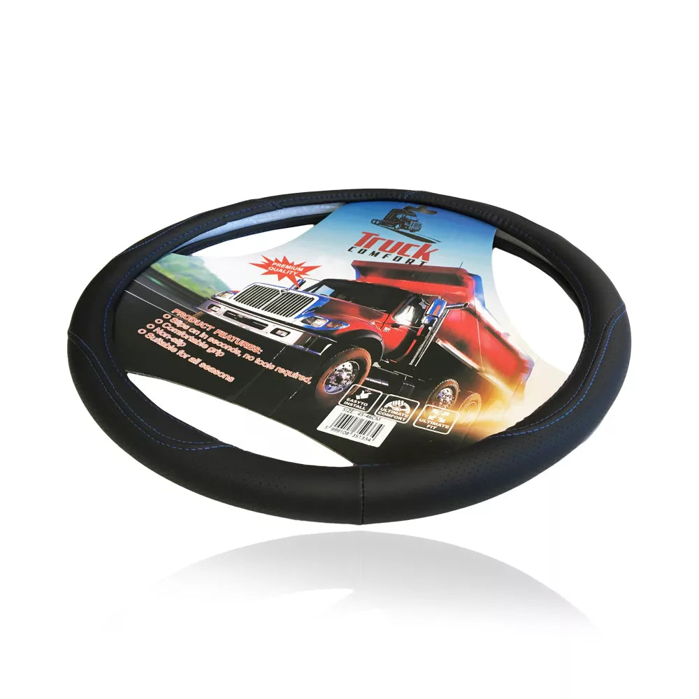 Patterned Leather-Effect Steering Wheel Cover