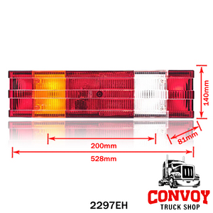 6-Chamber Ribbed Universal Tail Light for Mercedes Trucks