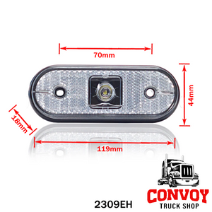Aspöck Unipoint LED Position Lamp with White Cable