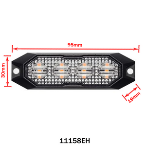 Amber Strobe Light Mini 4LED, 15 Modes – Auxiliary Warning Lamp