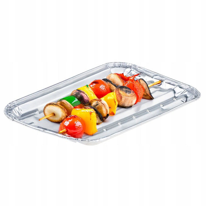 Aluminum Grill Tray Set for BBQ – Flat, Pack of 5