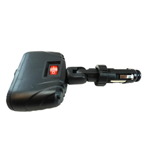 Dual Car Cigarette Lighter Adapter with 2 USB Ports and Switch