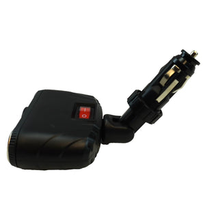 Dual Car Cigarette Lighter Adapter with 2 USB Ports and Switch