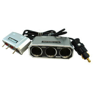 All Ride 3-Socket Cigarette Lighter Splitter with Individual Switches