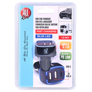 Car Charger 2x USB-C 18W