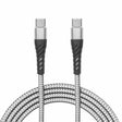 USB-C auf USB-C Ladekabel, 2 m, geflochten, weiß
