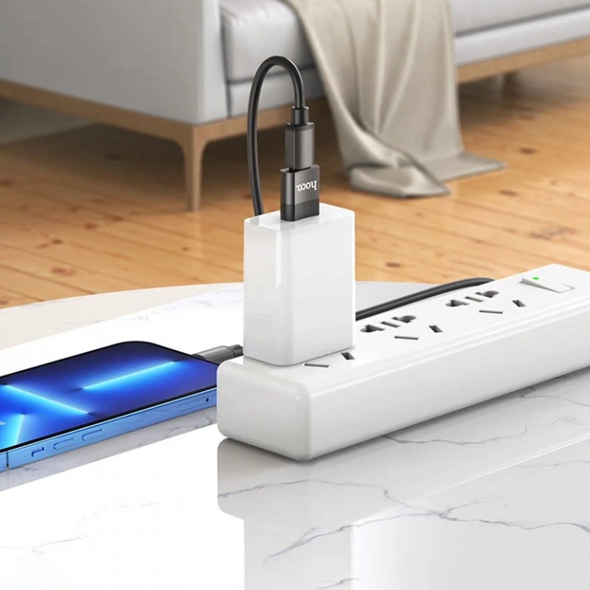 Adaptador USB 2.0 a USB Tipo-C Negro HOCO UA17