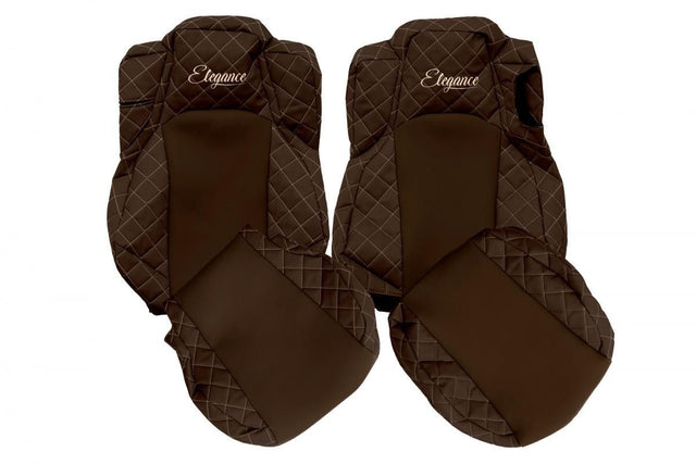 Quilted Car Seat Cover for MB Actros MP4/5 – Folding Passenger Seat – Brown