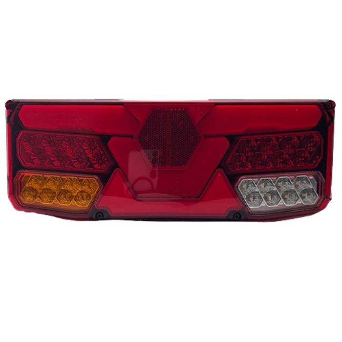 Universal 7-Function LED Tail Light with License Plate Holder 12-24V