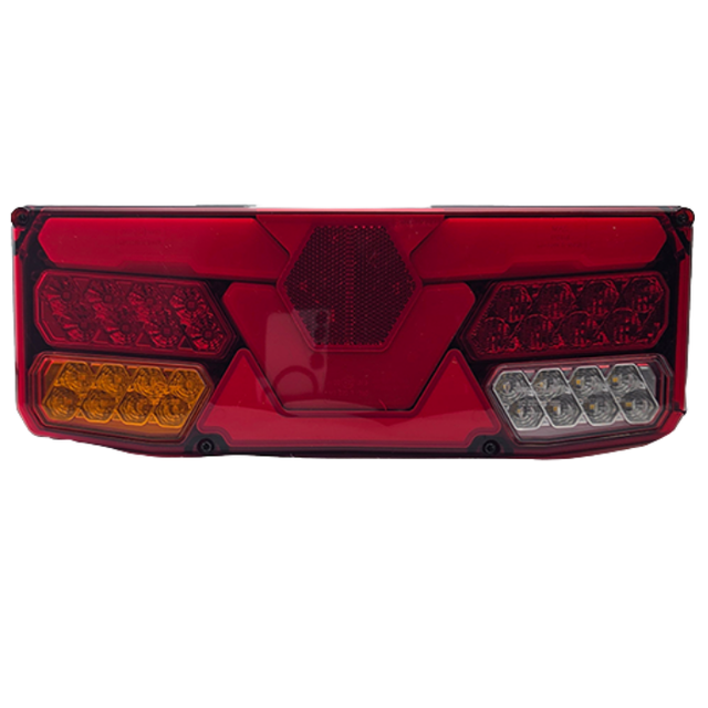Universal 7-Function LED Tail Light with License Plate Holder 12-24V