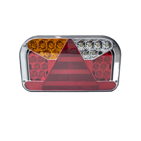 LED Rear Light, 5-Function, Rectangular with Triangle Reflector