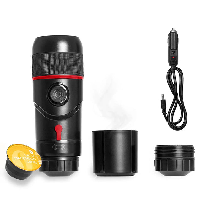 Heyner Portable Coffee Maker for Capsules & Ground Coffee, 12V