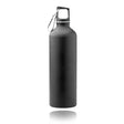 Sport-Trinkflasche aus Aluminium, 750 ml – matt schwarz mit Karabiner