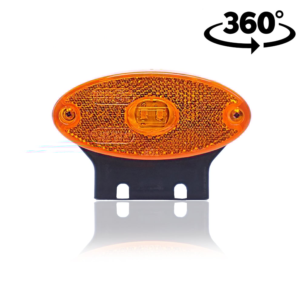 LED Position Lamp Oval Amber with Holder