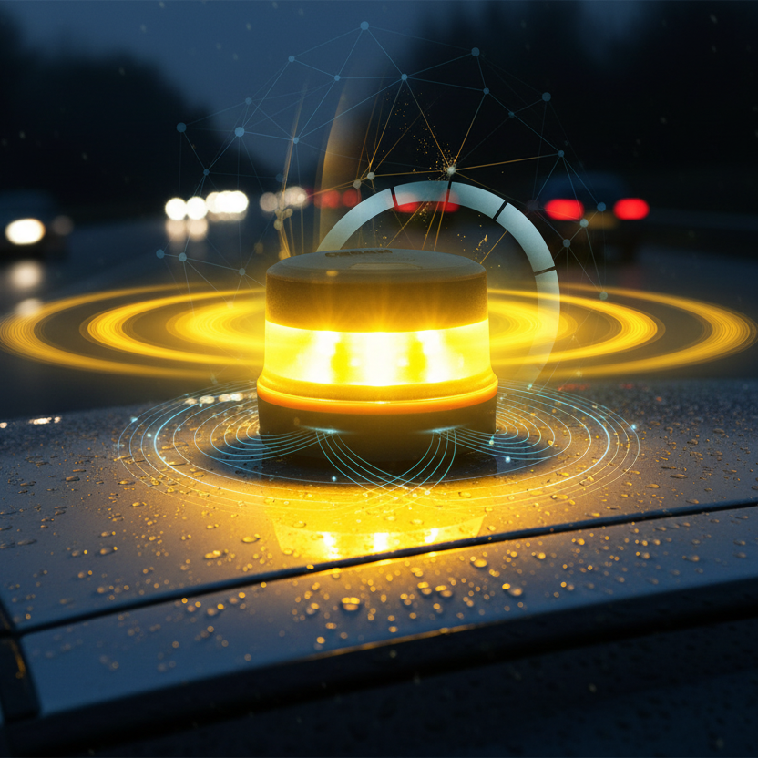 Gyrophare LED jaune 360° avec fixation magnétique